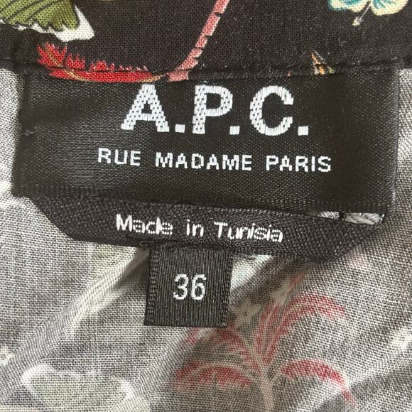 A.P.C. Floral Midi Dress - Black and Green - Picture 10 of 13